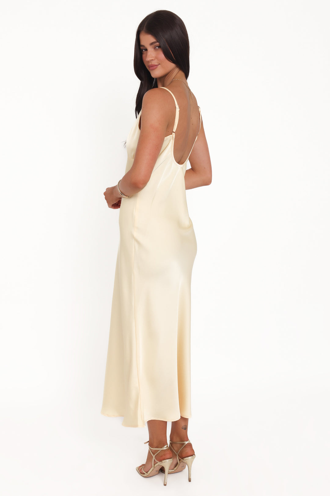 Satin Butter Yellow- Midi Dress