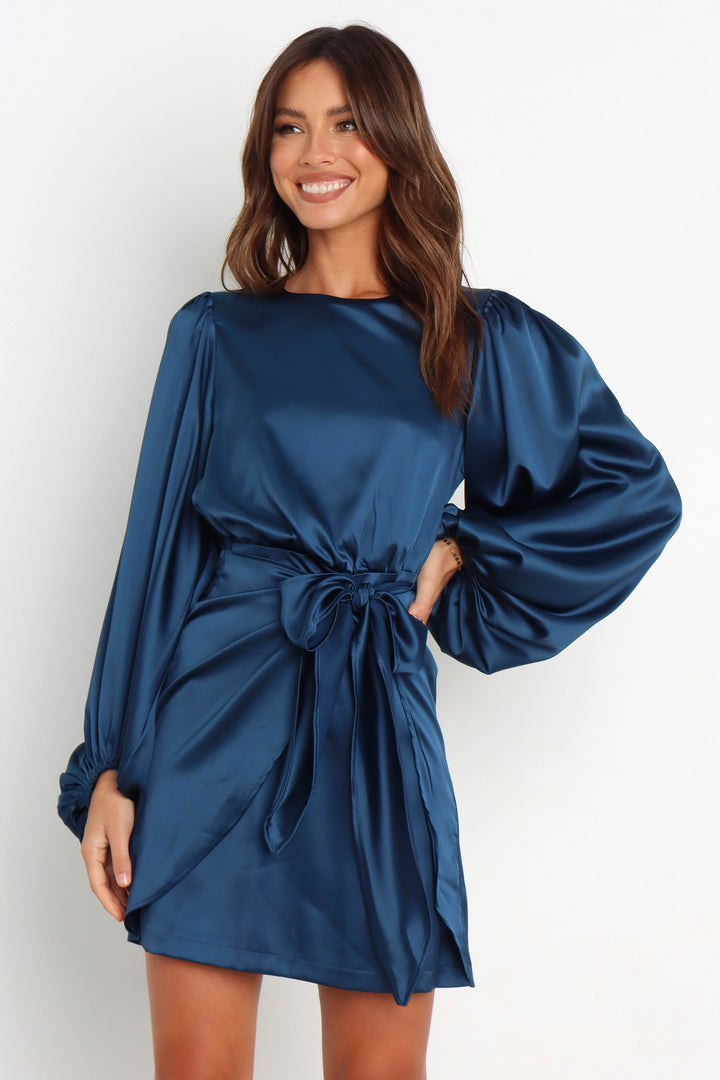Satin Opal Dress - Blue