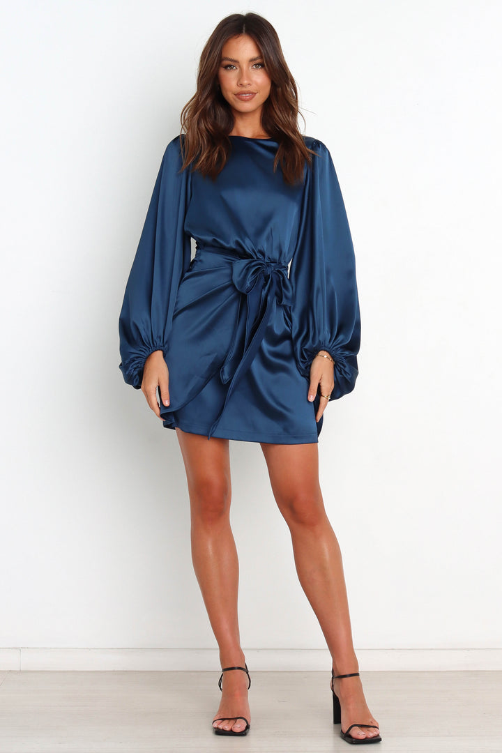 Satin Opal Dress - Blue