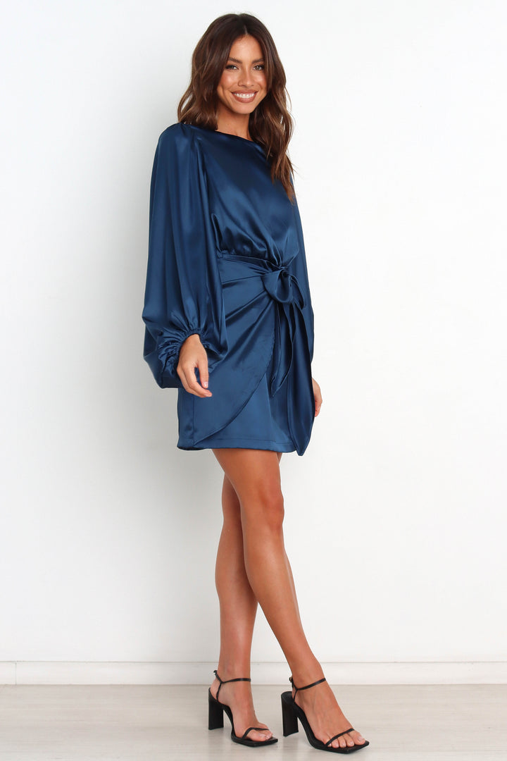 Satin Opal Dress - Blue