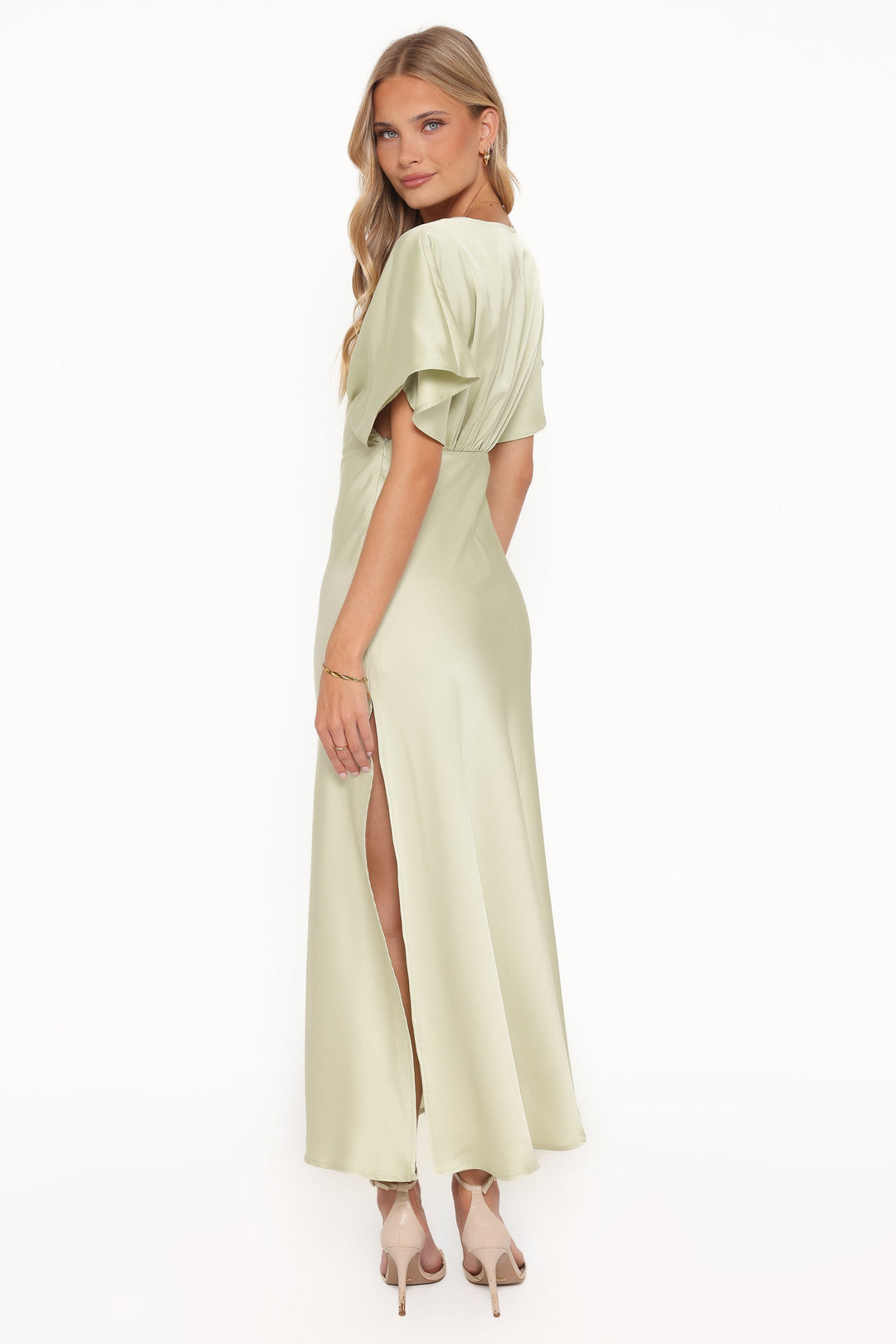 Satin Sage Green- Maxi Dress
