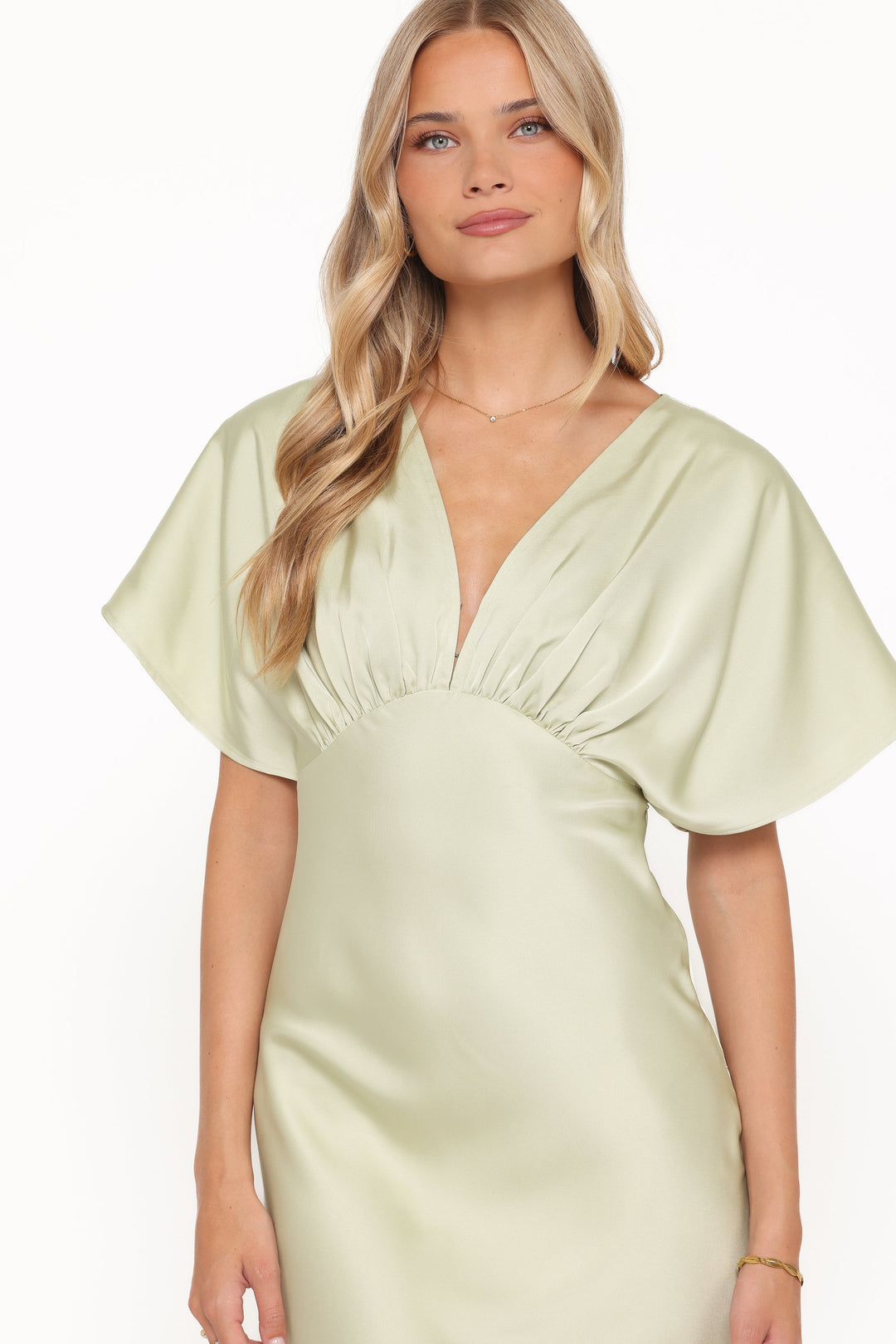 Satin Sage Green- Maxi Dress