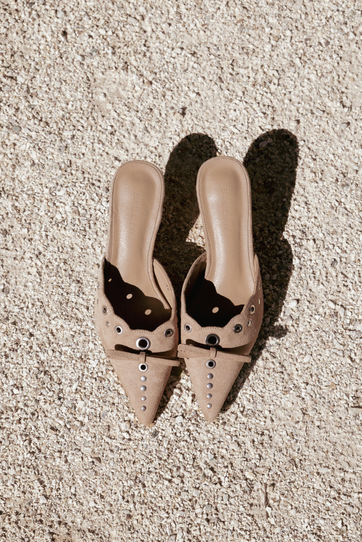Mini Heels - Camel Suede